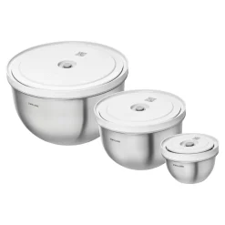 Set de bols sous vide S/M/L / 6-pcs, Acier inoxydable, Blanc argenté