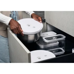 Set de bols sous vide S/M/L / 6-pcs, Acier inoxydable, Blanc argenté