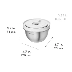 Set de bols sous vide S/M/L / 6-pcs, Acier inoxydable, Blanc argenté
