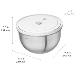 Set de bols sous vide S/M/L / 6-pcs, Acier inoxydable, Blanc argenté