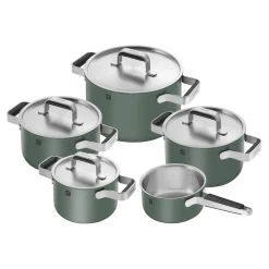 Set de casseroles et poêles, 5-pcs, Inox 18/10