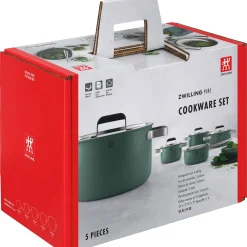 Set de casseroles et poêles, 5-pcs, Inox 18/10