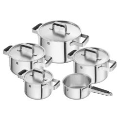 Set de casseroles et poêles, 5-pcs, Inox 18/10
