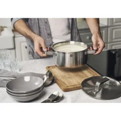 Set de casseroles et poêles, 5-pcs, Inox 18/10