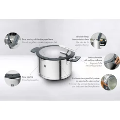 Set de casseroles, 5-pcs, Acier inoxydable