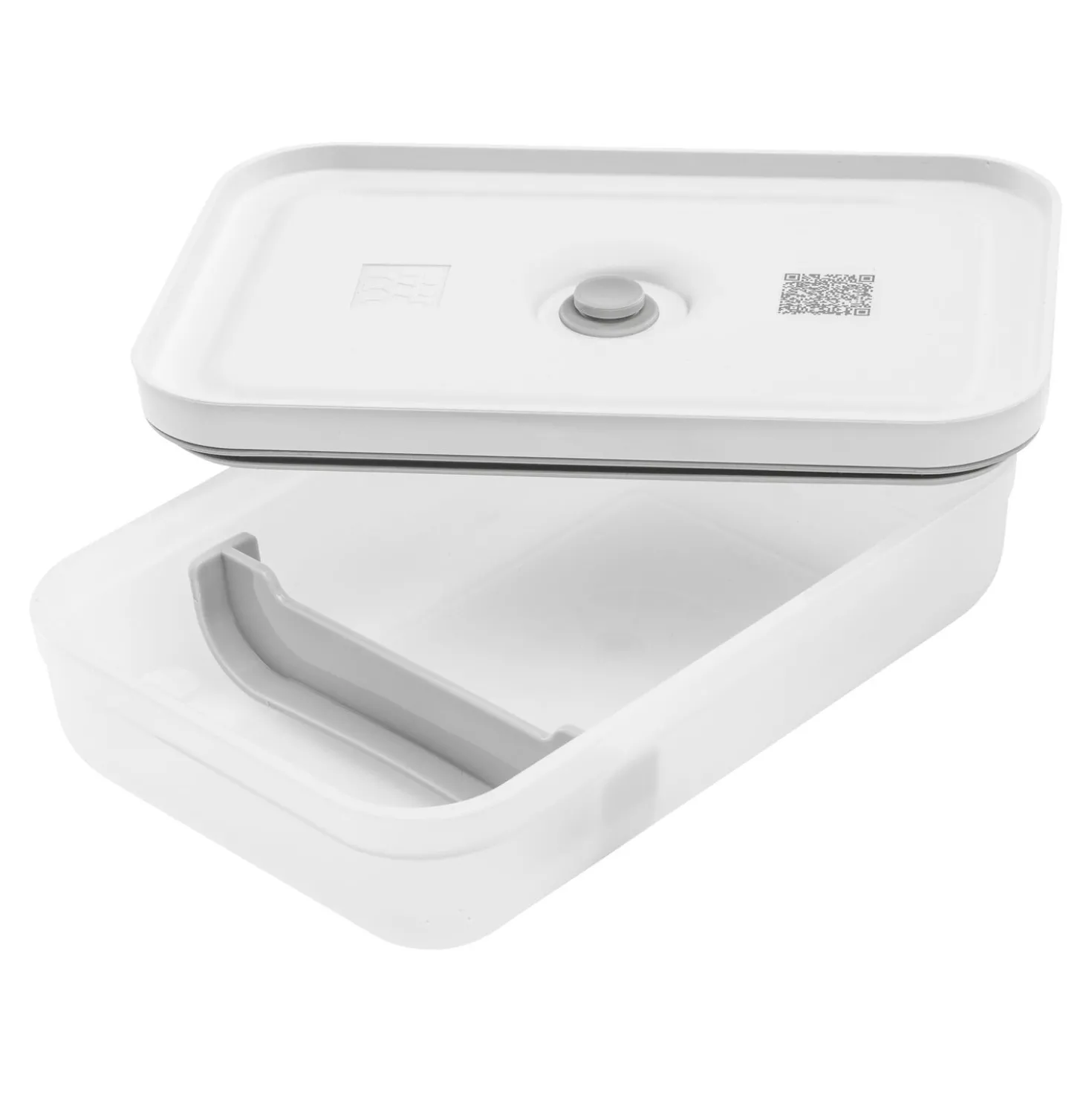 Set de lunch box sous vide, L plate / 6-pcs, Plastique, semi transparent-Gris