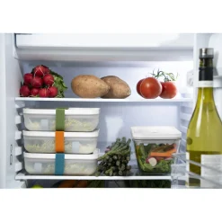 Set de lunch box sous vide, L plate / 6-pcs, Plastique, semi transparent-Gris