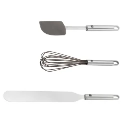 Set de p&acirc;tisserie avec maryse, pinceau et fouet, 3-pcs.