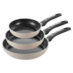 Set de poêles, 3-pcs. /20/24/28 cm, beige, Aluminium