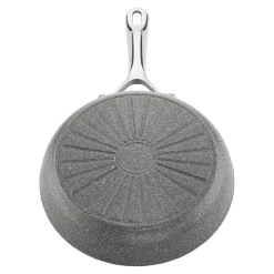 Set de poêles, 3-pcs. /20/24/28 cm, gris pierre, Aluminium