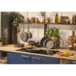 Set de poêles, 2-pcs. /24/28 cm, gris pierre, Aluminium
