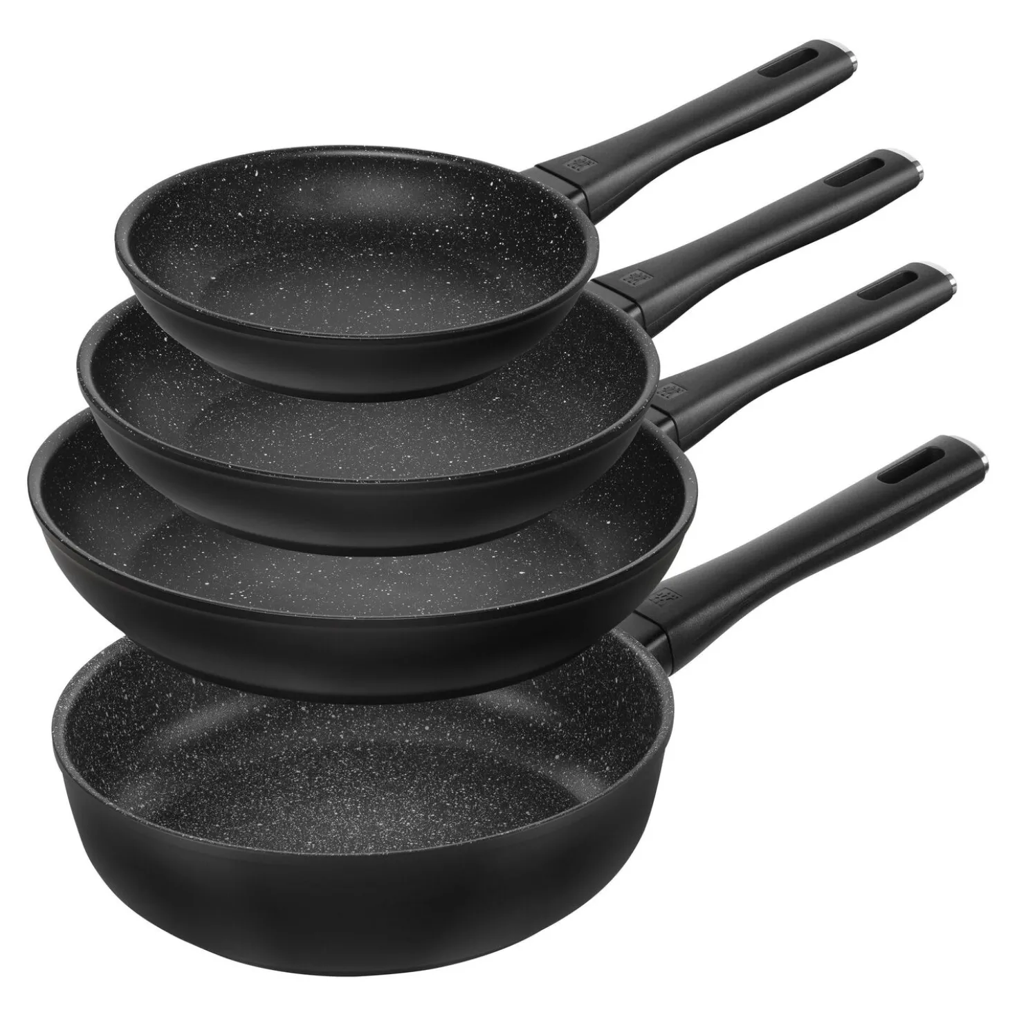 Set de poêles, 4-pcs. /20/24/28 cm, noir mat, Aluminium