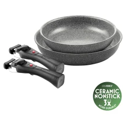 Set de poêles, 4-pcs, Aluminium, Revêtement antiadhésif en céramique