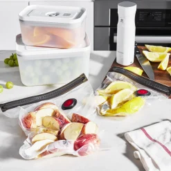 Set de sous-vide bo&icirc;tes & accessoires, 17-pcs. /S/M/L, couleurs mélangées, Plastique