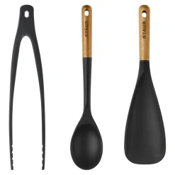Set d&rsquo;accessoires de cuisine avec une pince, une cuillère multi-usages et une cuillère à servir, 3-pcs.
