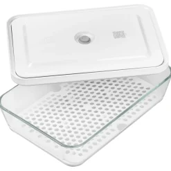 Set d&rsquo;accessoires sous vide pour bo&icirc;tes en verre, Bo&icirc;te à frigo/Plat à gratin / 2-pcs