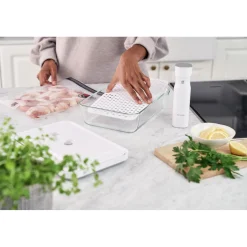 Set d&rsquo;accessoires sous vide pour bo&icirc;tes en verre, Bo&icirc;te à frigo/Plat à gratin / 2-pcs