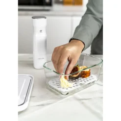 Set d&rsquo;accessoires sous vide pour bo&icirc;tes en verre, M/L / 2-pcs