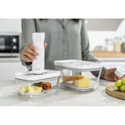 Set d&rsquo;accessoires sous vide pour bo&icirc;tes en verre, M/L / 2-pcs