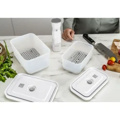 Set d&rsquo;accessoires sous vide pour bo&icirc;tes en plastique, M/L / 2-pcs