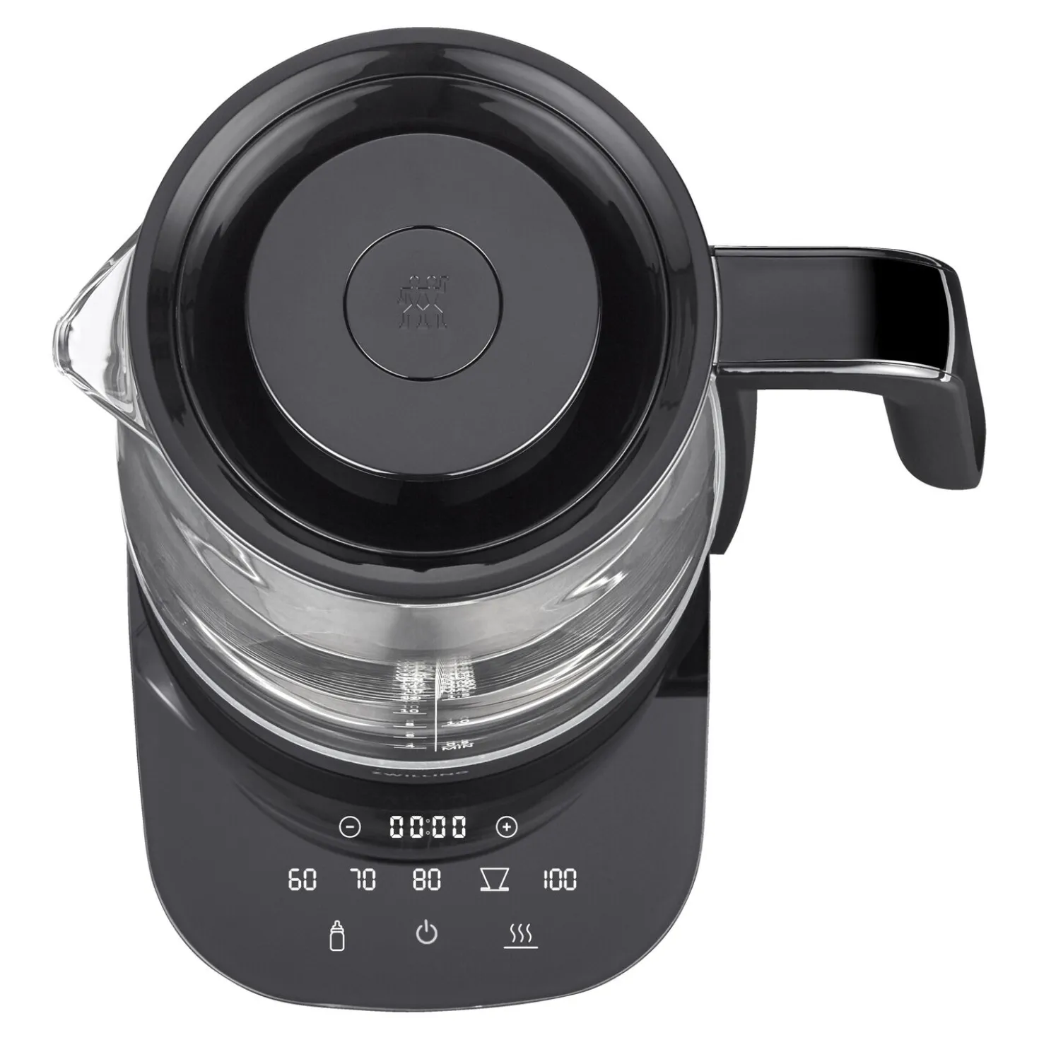 Théière-bouilloire électrique en verre, 1,7 l, Noir mat