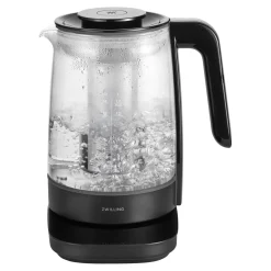Théière-bouilloire électrique en verre, 1,7 l, Noir mat