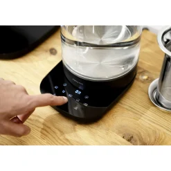 Théière-bouilloire électrique en verre, 1,7 l, Noir mat